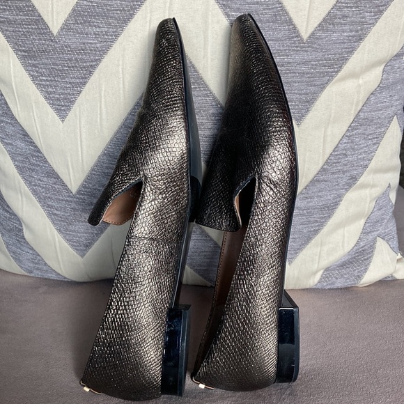 Calvin Klein Metallic Leather Pointy Flats - Picture 3 of 5